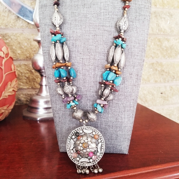 Boho Beaded Multi Strand Necklace - Picture 3 of 13